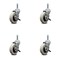 Service Caster 3 Inch Thermoplastic Wheel 1-3/8 Inch Grip Ring Stem Caster with Brakes, 4PK SCC-GR05S310-TPRS-SLB-716138-4 - alternate 2